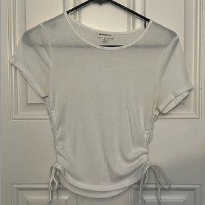 White T-Shirt with ties on the sides